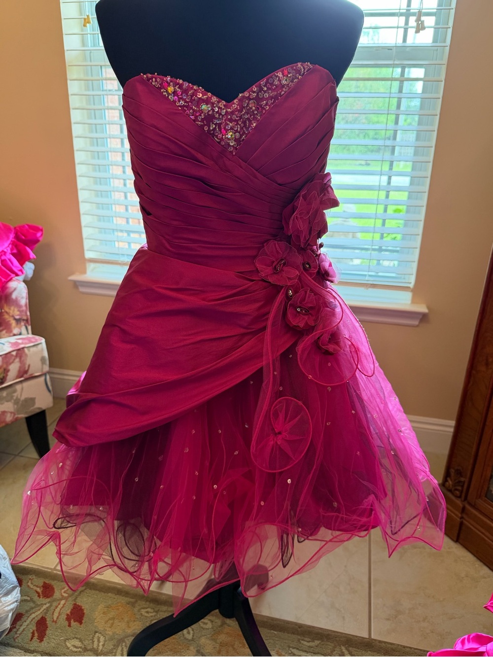 MoriLee by Madeline Gardner Strapless Beaded Tulle Dress #9161